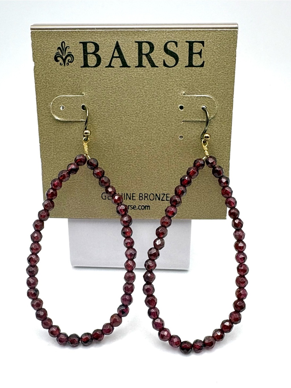 New Studio Barse Faceted Red Garnet Southwestern Style Dangle Earrings